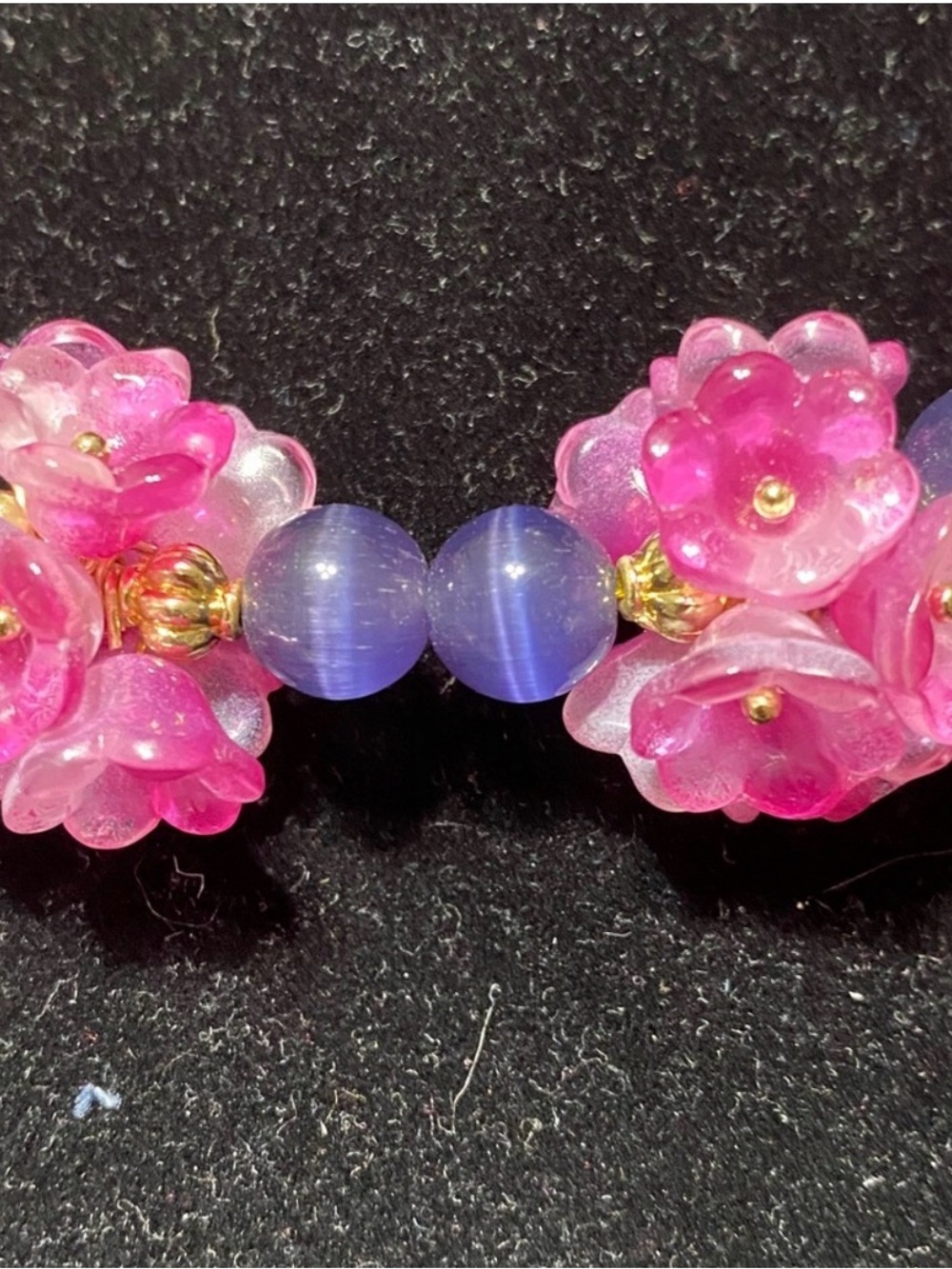 EYE CANDY LOS ANGELES Yasamin pink & purple Floral Beaded Choker Necklace 18” - Picture 5 of 12